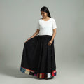Black - 24 Kali Patchwork Cotton Pochampally Ikat Skirt 39