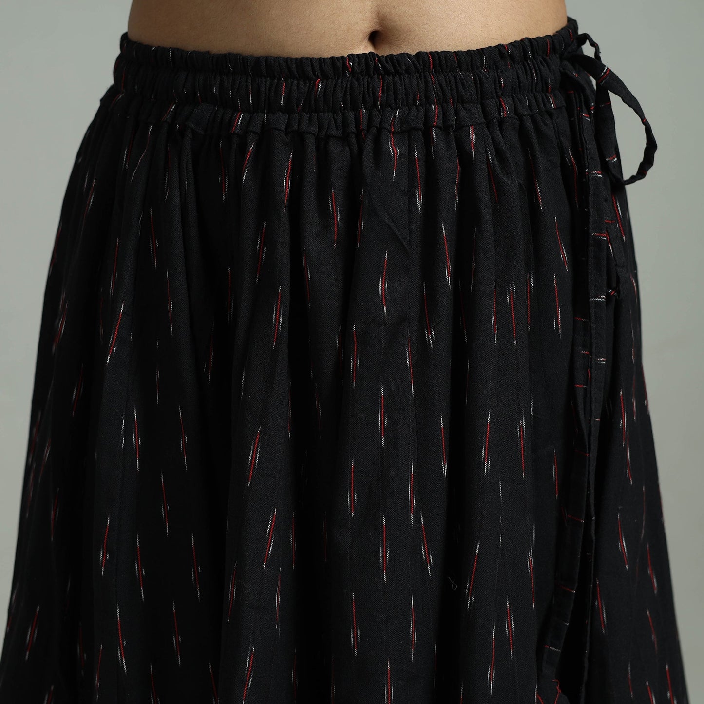 Black - 24 Kali Patchwork Cotton Pochampally Ikat Skirt 39