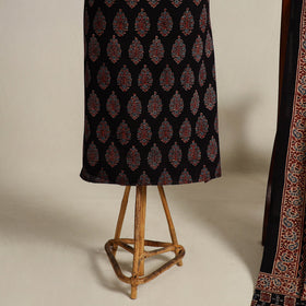 Buy Black 2pc Block Print Natural Dyed Ajrakh Dress Material