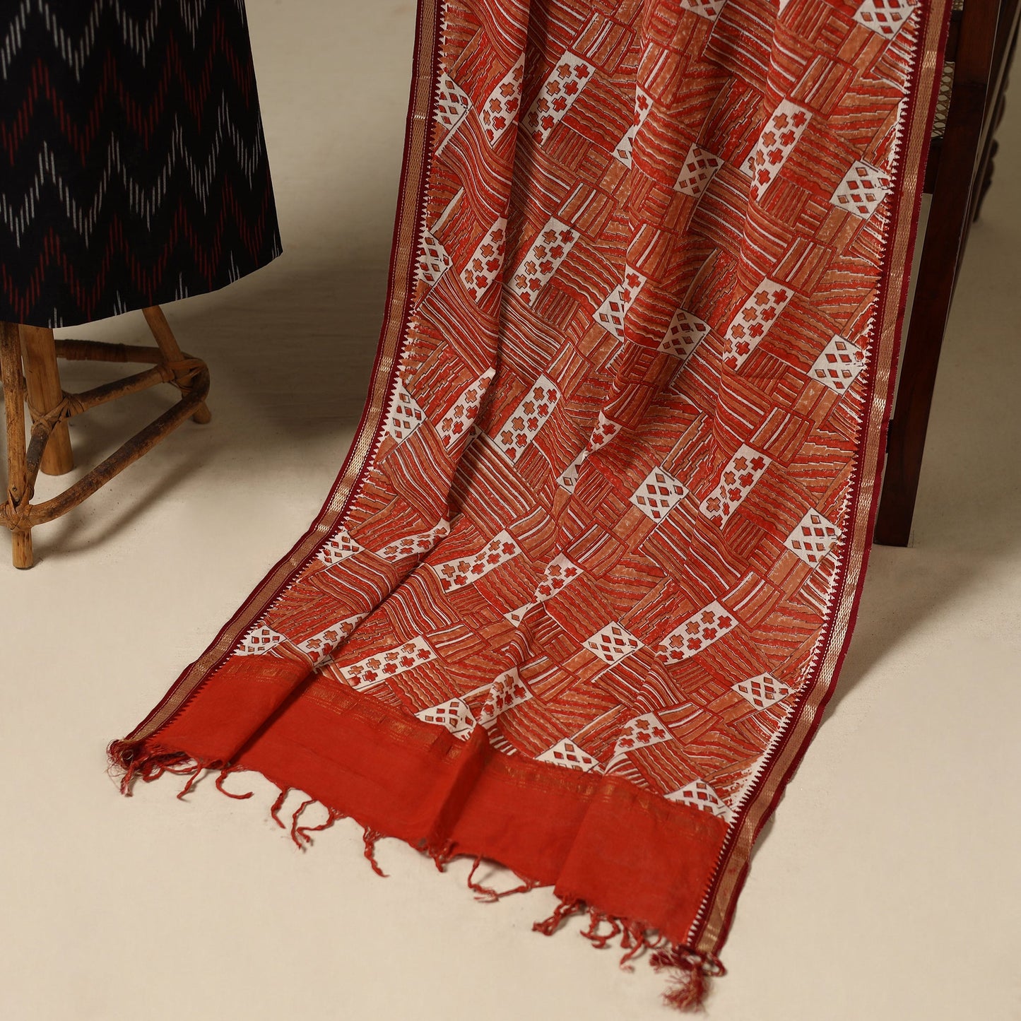 2pc Cotton Ikat Kurta with Dupatta