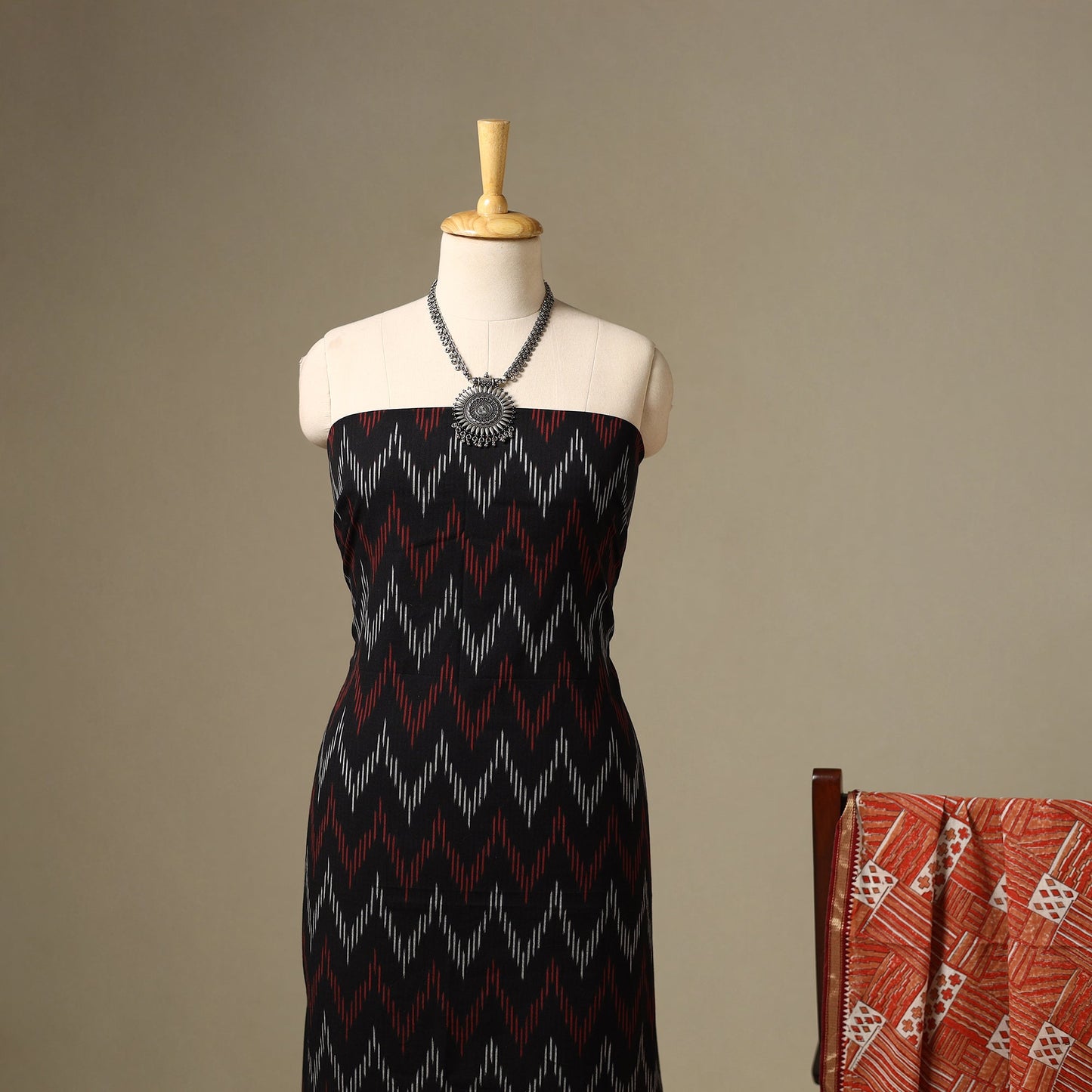 2pc Cotton Ikat Kurta with Dupatta