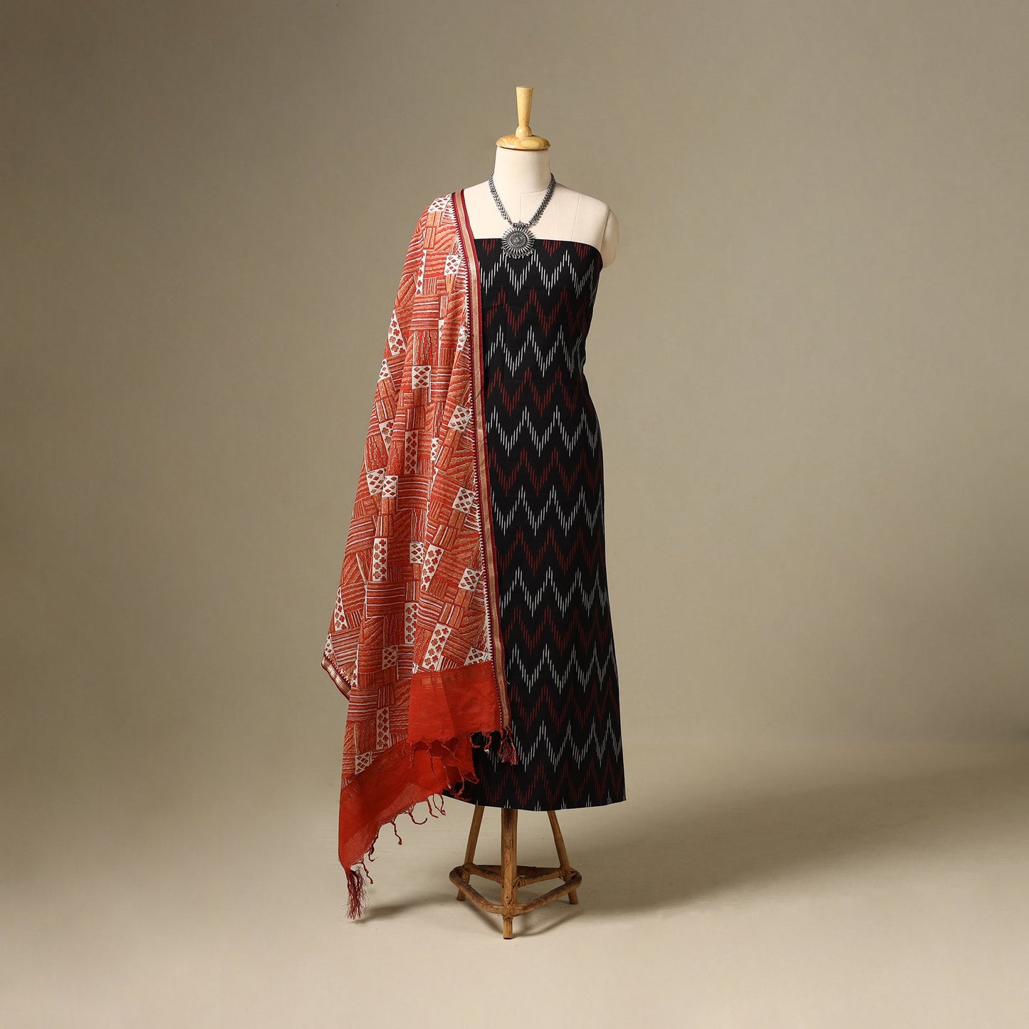 2pc Cotton Ikat Kurta with Dupatta
