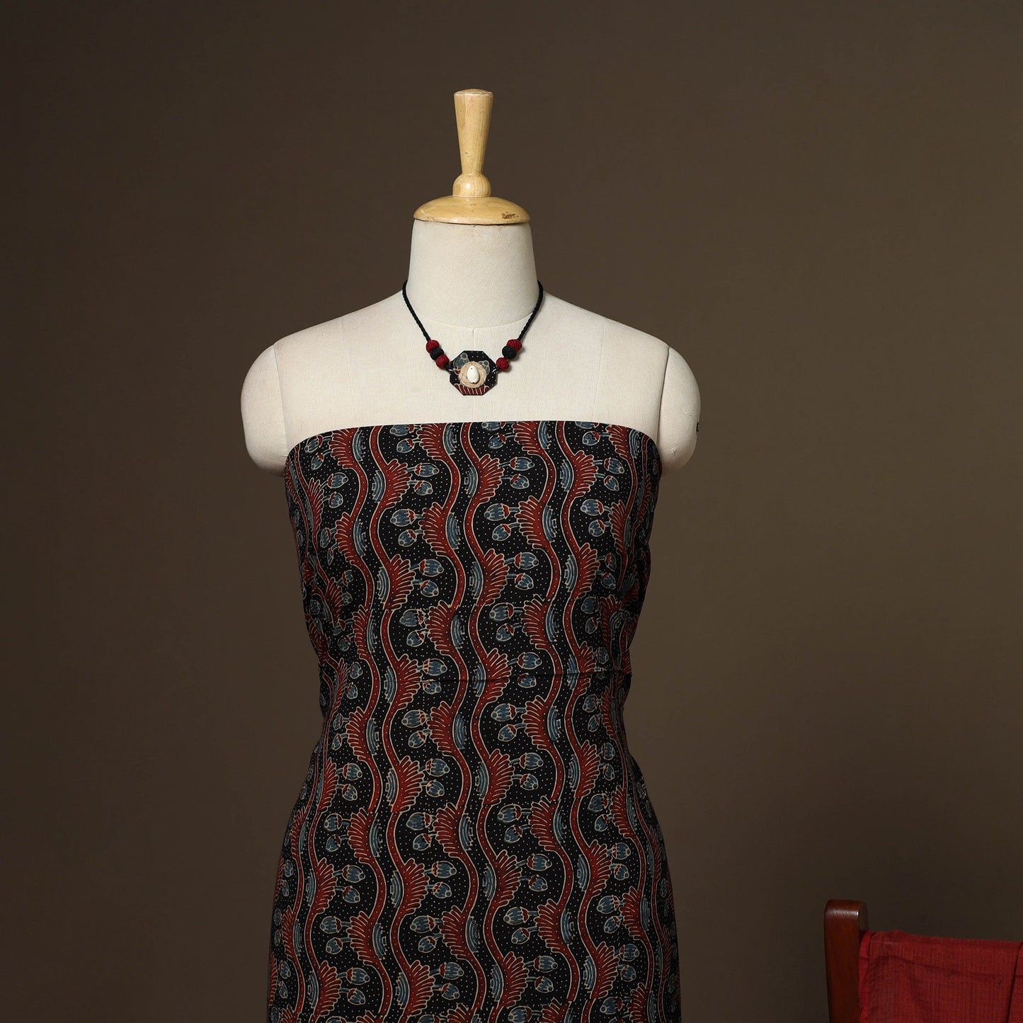 2pc cotton unstitched dress material with jewellery set 22