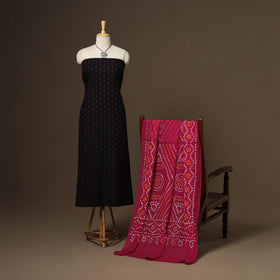 2pc cotton unstitched jacquard dress material