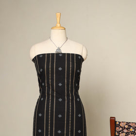 Black - 2pc cotton unstitched jacquard dress material