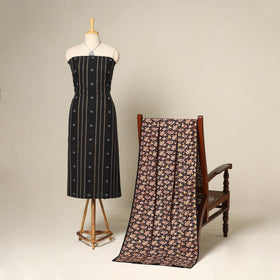 Black - 2pc cotton unstitched jacquard dress material