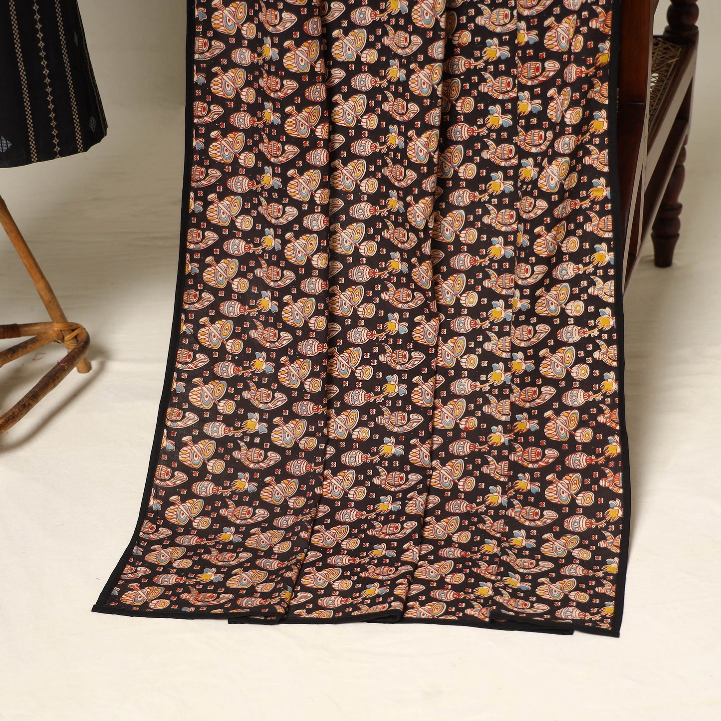 Black - 2pc cotton unstitched jacquard dress material