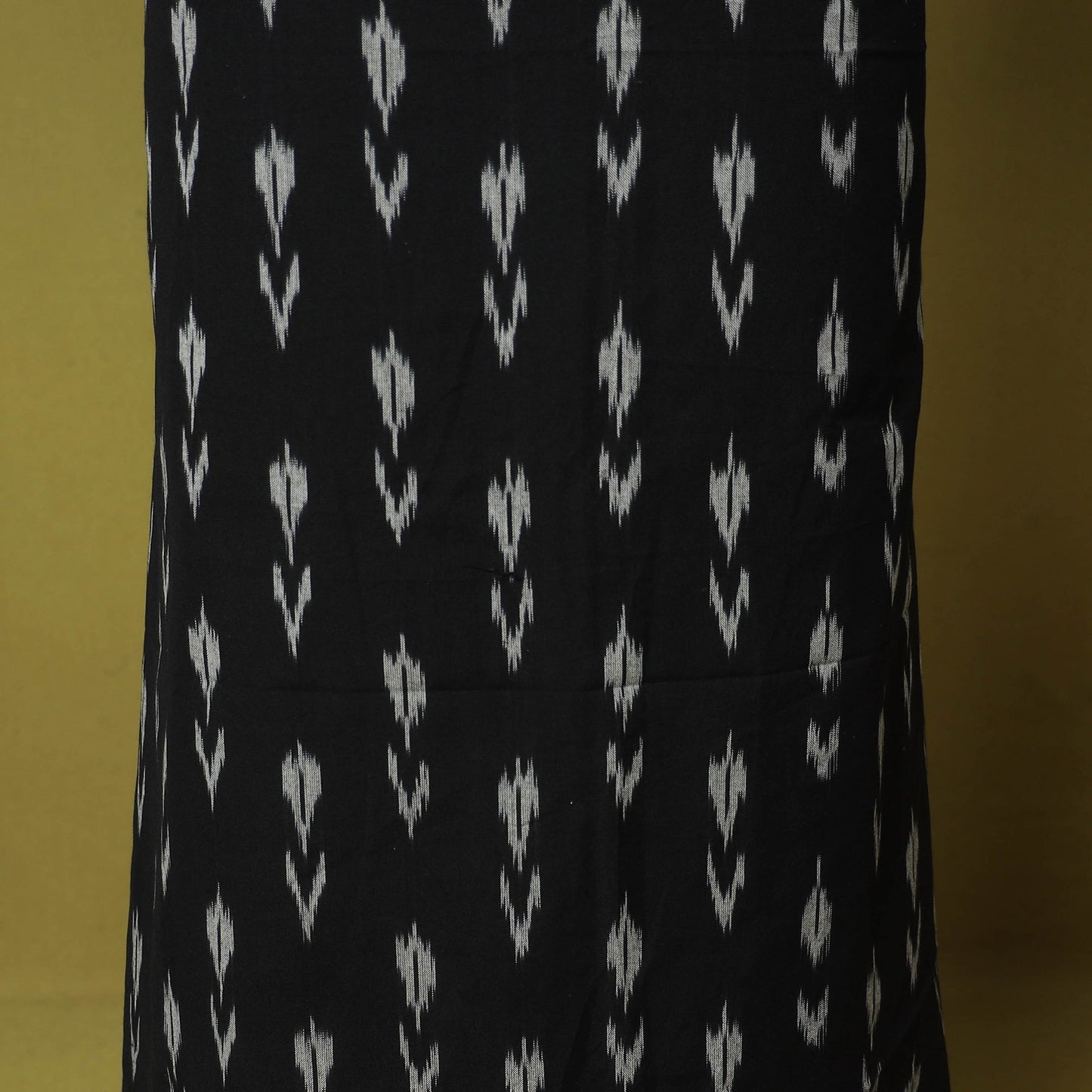 Black - 2pc cotton unstitched pochampally ikat dress