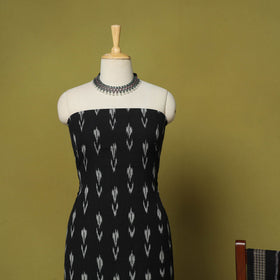 Black - 2pc cotton unstitched pochampally ikat dress