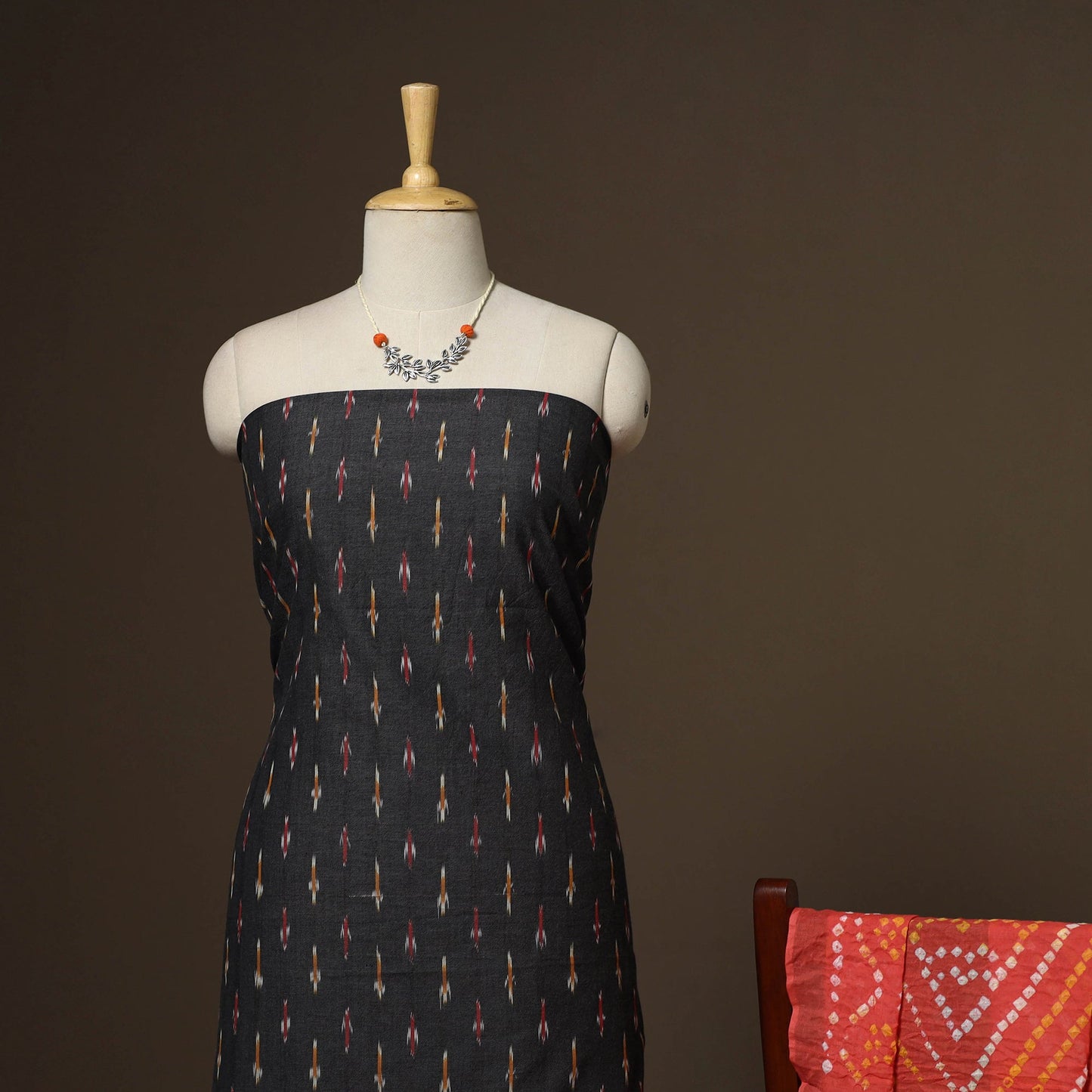 2pc cotton unstitched pochampally ikat dress material