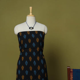Black - 2pc cotton unstitched pochampally ikat dress