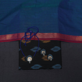 Black - 2pc cotton unstitched pochampally ikat dress