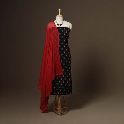 2pc cotton unstitched pochampally ikat dress material