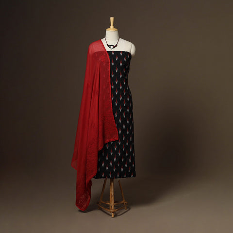 2pc cotton unstitched pochampally ikat dress material