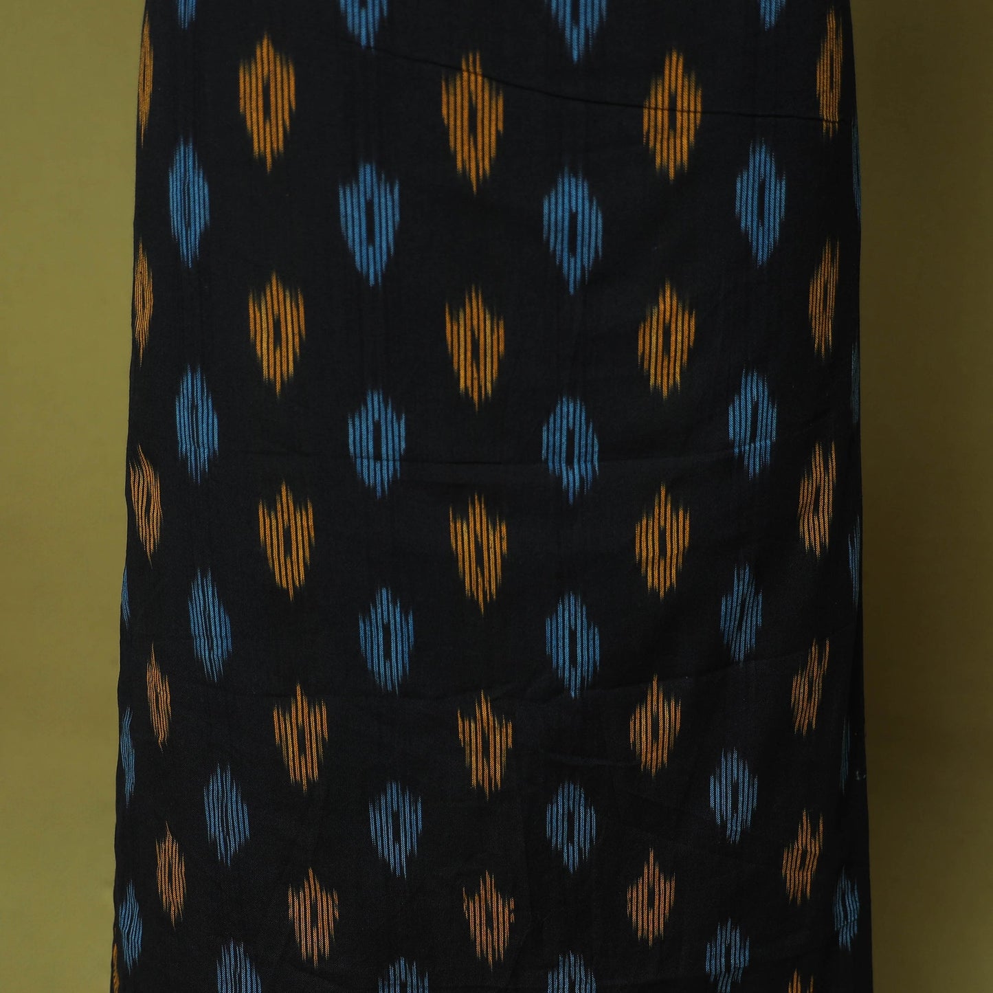 Black - 2pc cotton unstitched pochampally ikat dress