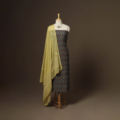 2pc cotton unstitched pochampally ikat dress material