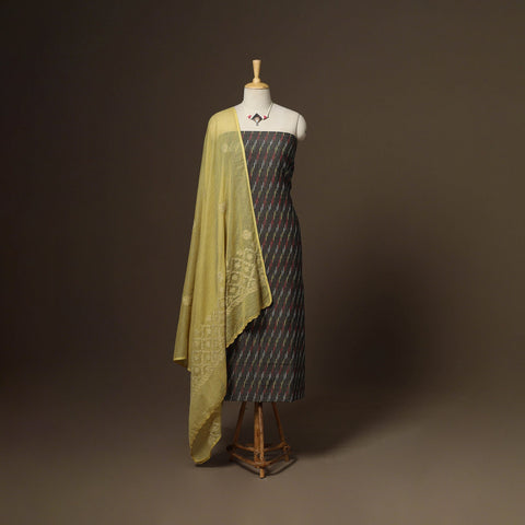 2pc cotton unstitched pochampally ikat dress material