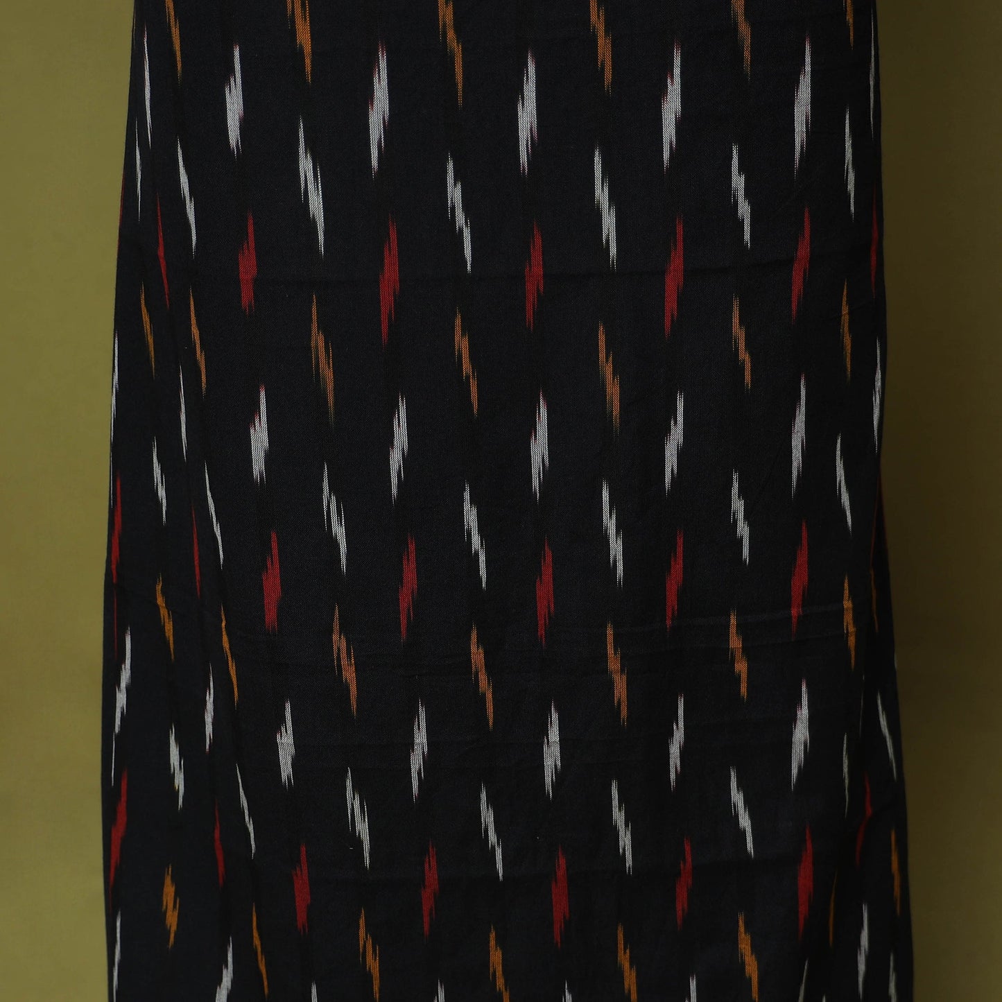 Black - 2pc cotton unstitched pochampally ikat dress