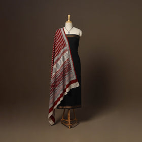 Black - 2pc handloom cotton unstitched mangalagiri dress