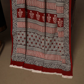 Black - 2pc handloom cotton unstitched mangalagiri dress