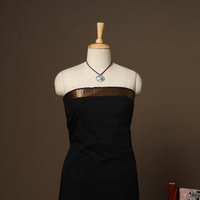 Black - 2pc handloom cotton unstitched mangalagiri dress