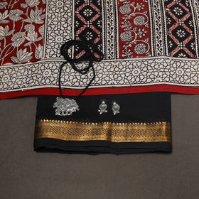 Black - 2pc handloom cotton unstitched mangalagiri dress