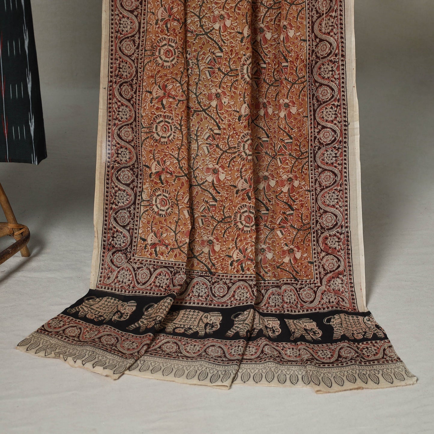 Black - 2pc handloom cotton unstitched pochampally ikat