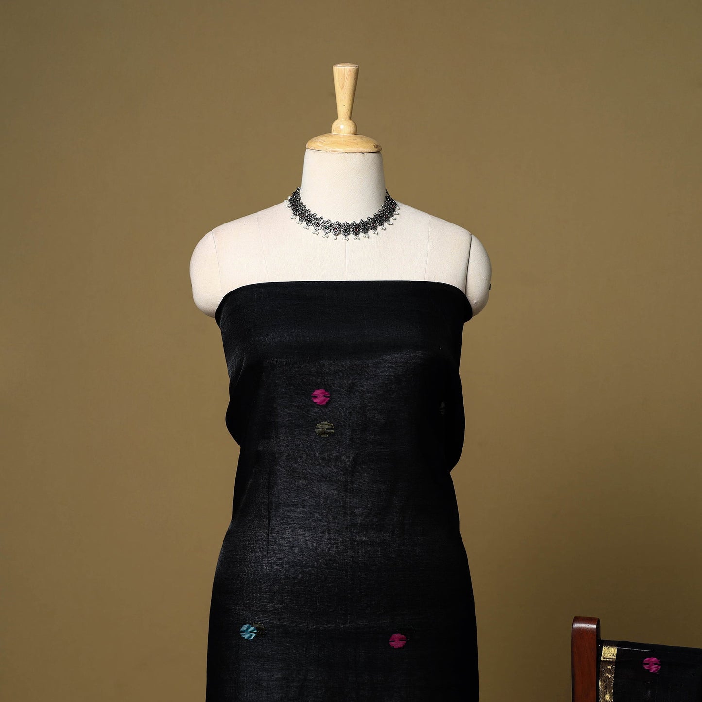 2pc handloom silk cotton unstitched phulia jamdani dress