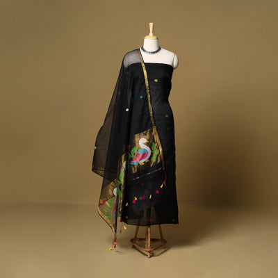 2pc handloom silk cotton unstitched phulia jamdani dress