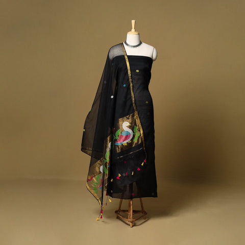 2pc handloom silk cotton unstitched phulia jamdani dress