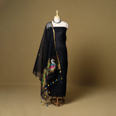 2pc handloom silk cotton unstitched phulia jamdani dress