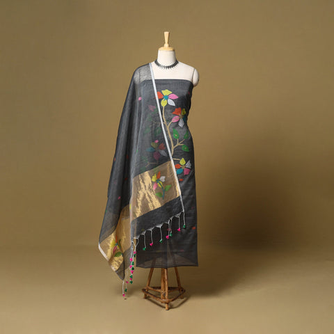 2pc handloom silk cotton unstitched phulia jamdani dress