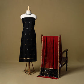 2pc handloom zari buta unstitched chanderi silk dress