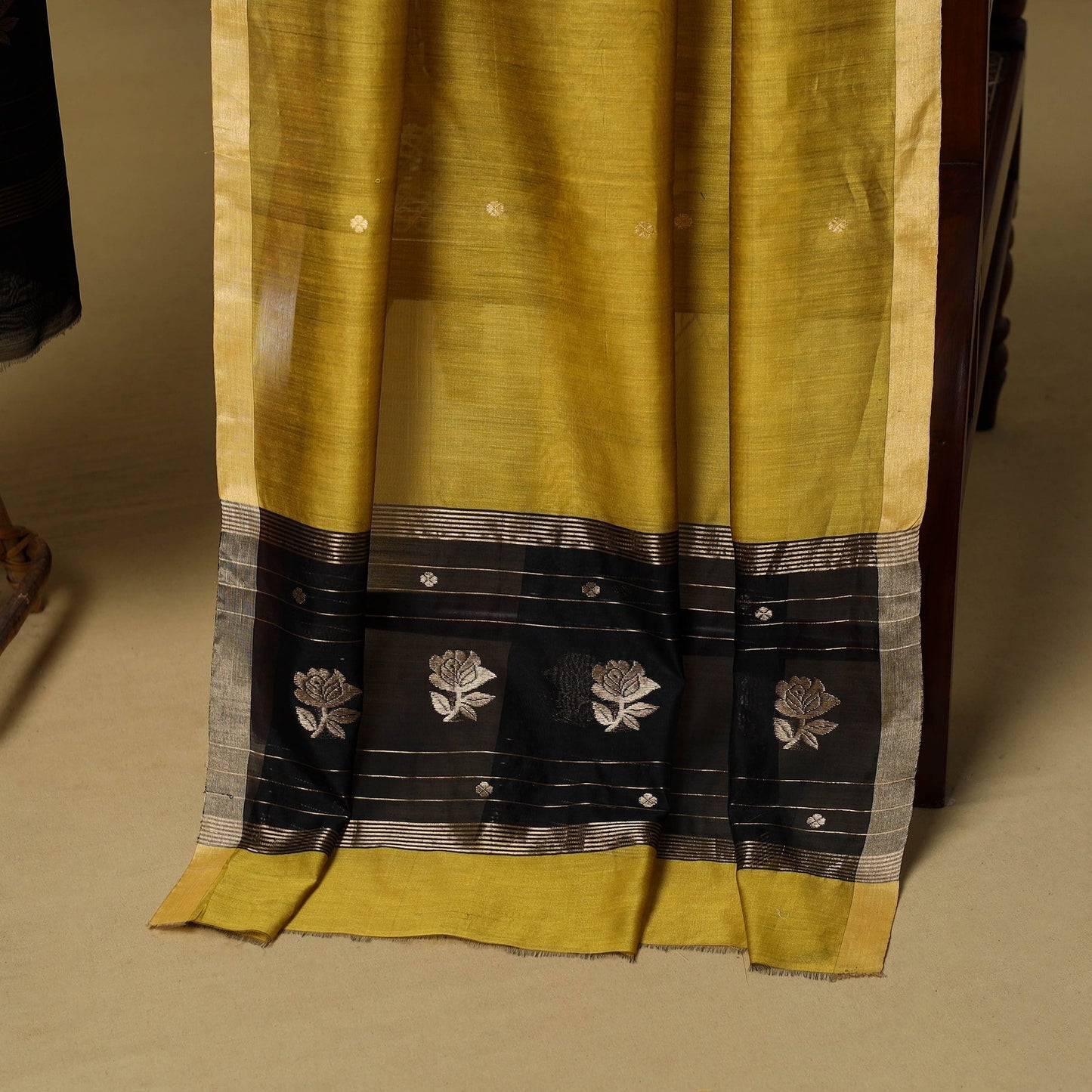 2pc handloom zari buta unstitched chanderi silk dress