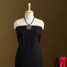 Black 2pc Jacquard Cotton Kurta with Chanderi Dupatta