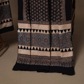 Black - 2pc natural dyed cotton unstitched dress material