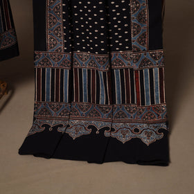 Black - 2pc natural dyed cotton unstitched dress material