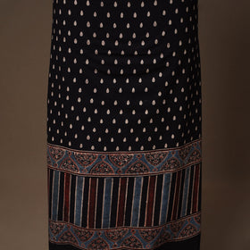 Black - 2pc natural dyed cotton unstitched dress material