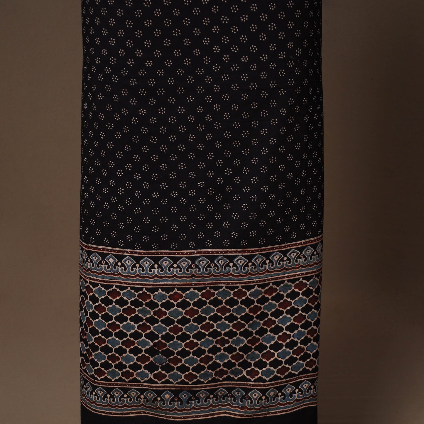 Black - 2pc natural dyed cotton unstitched dress material