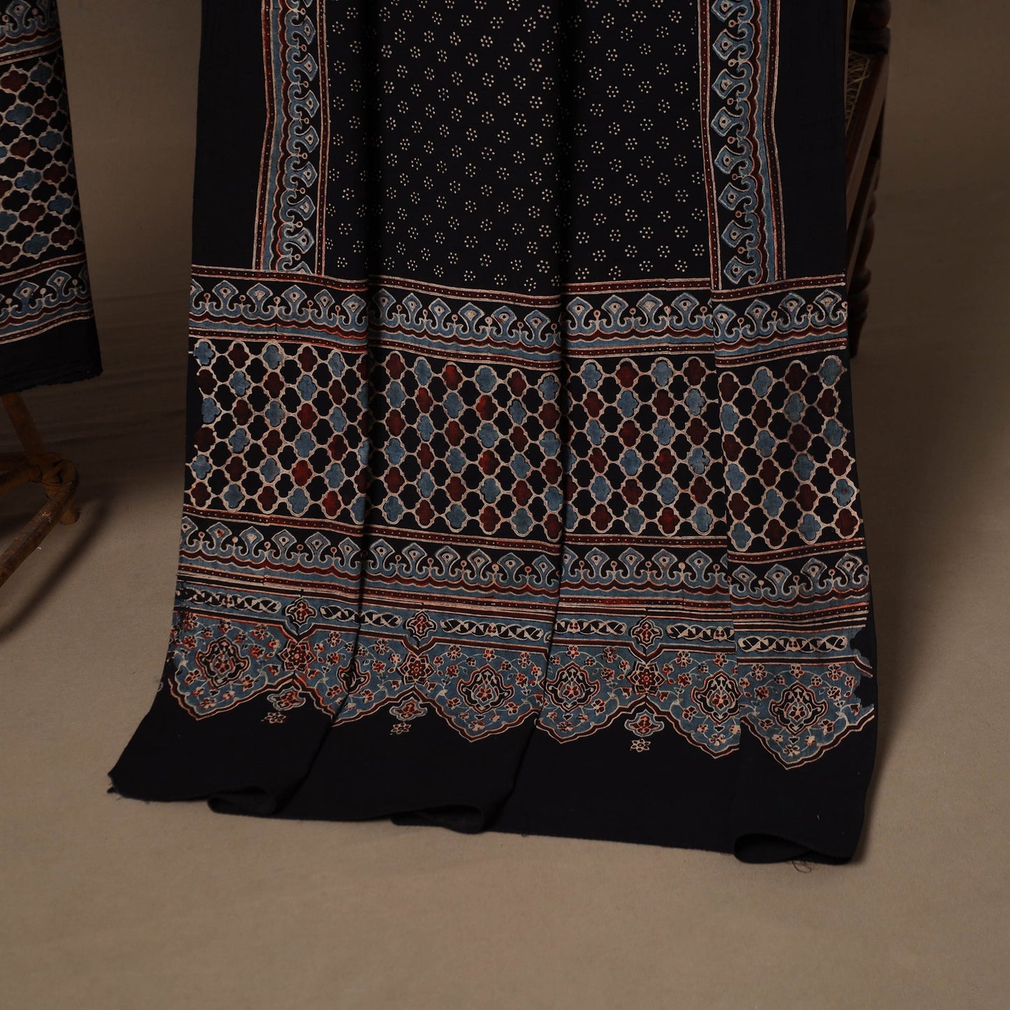 Black - 2pc natural dyed cotton unstitched dress material