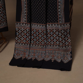 Black - 2pc natural dyed cotton unstitched dress material