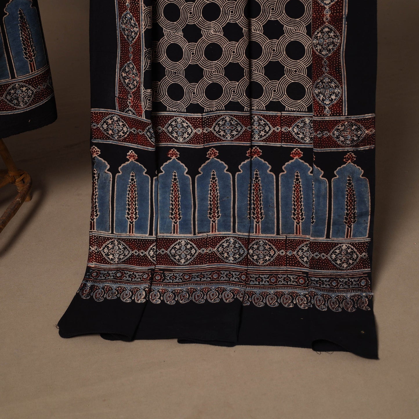 Black - 2pc natural dyed cotton unstitched dress material