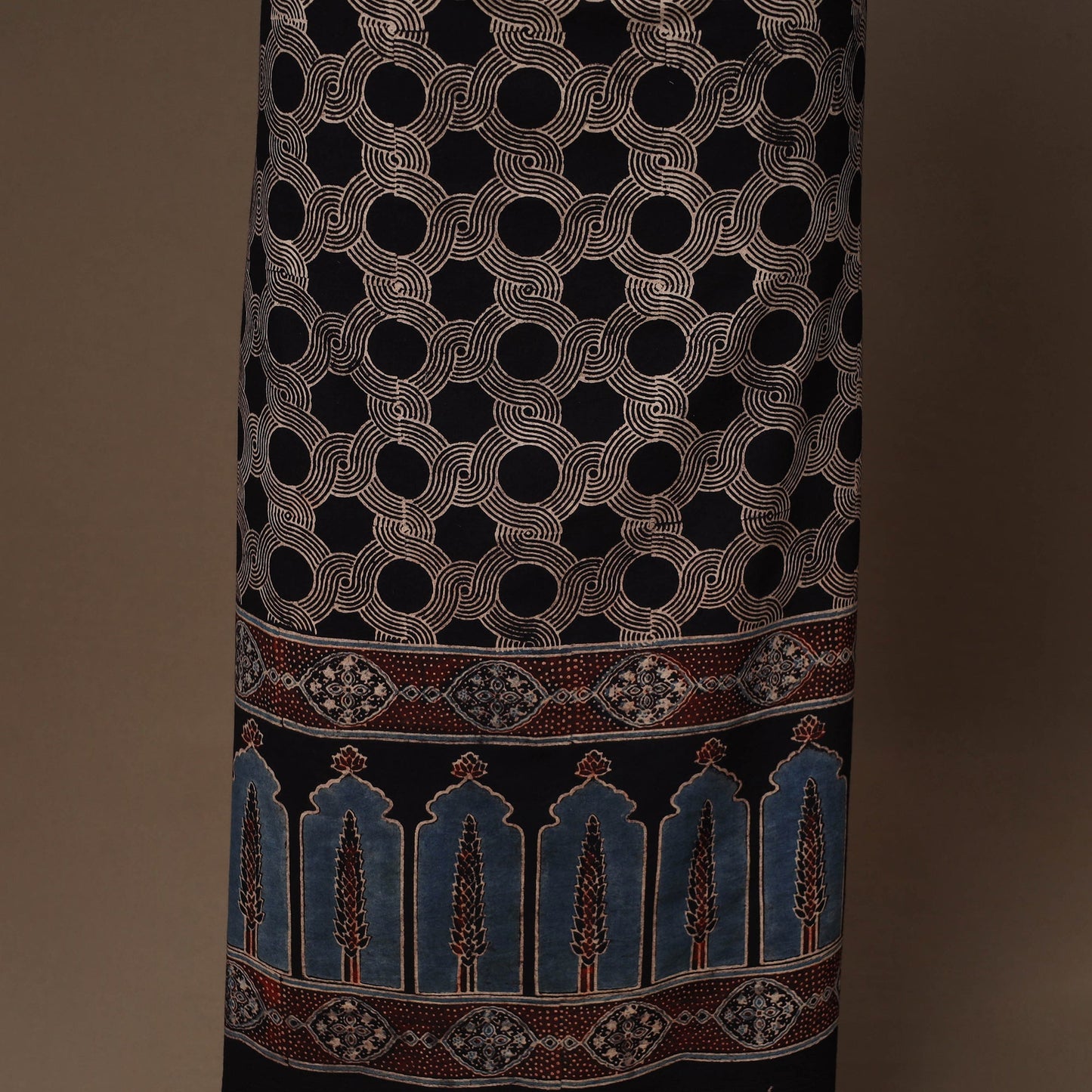 Black - 2pc natural dyed cotton unstitched dress material