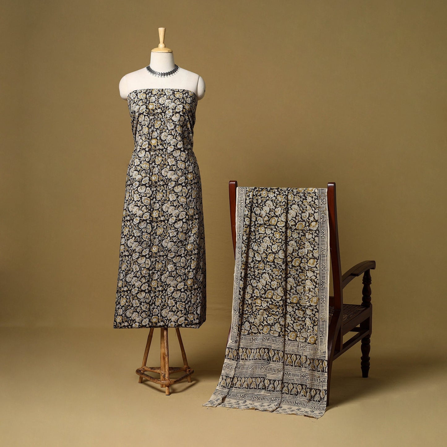 2pc natural dyed cotton unstitched kalamkari dress material