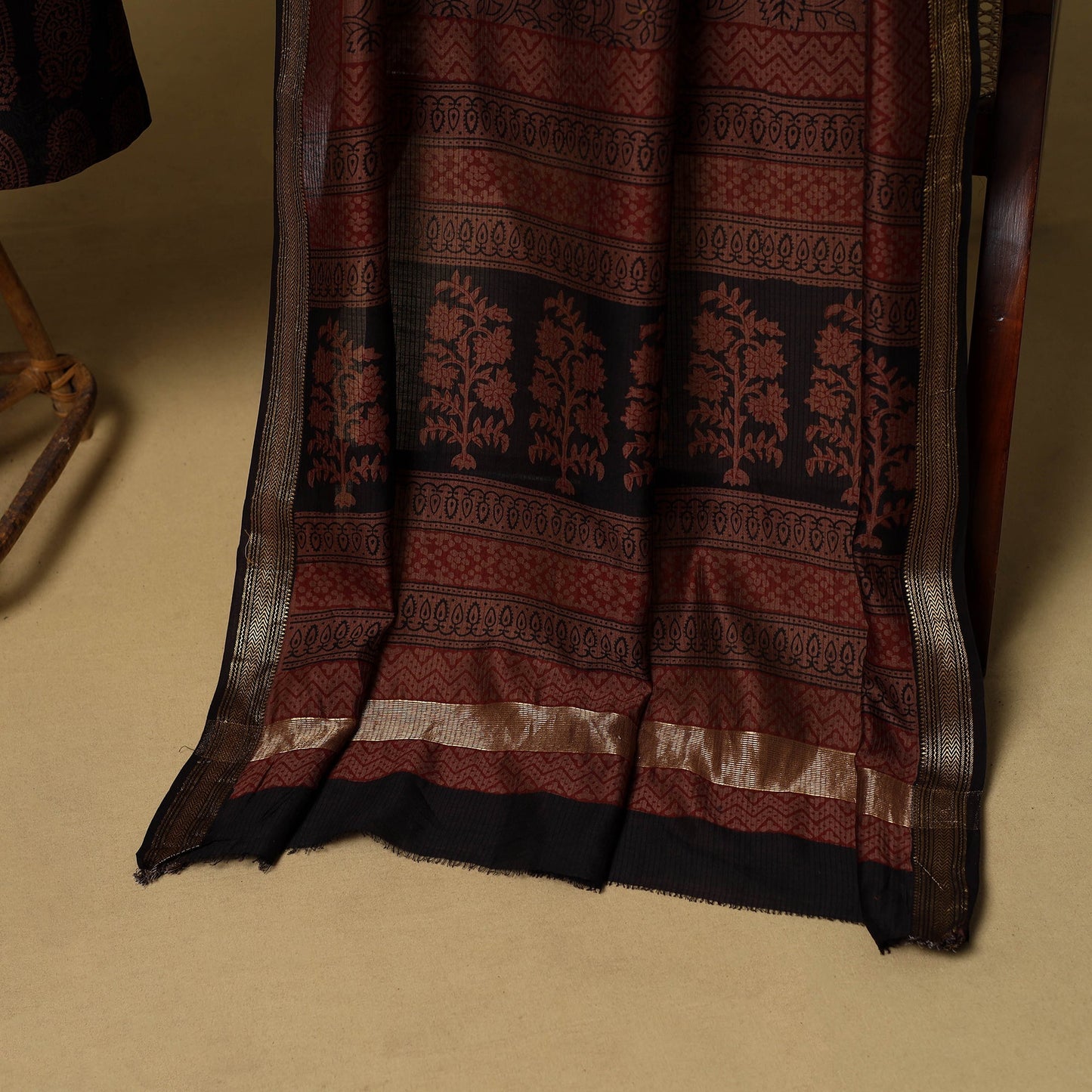 2pc natural dyed maheshwari silk unstitched bagh dress