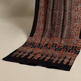 Buy Black 2pc Block Print Natural Dyed Ajrakh Dress Material