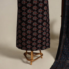  Black 2pc Block Print Natural Dyed Ajrakh Dress Material