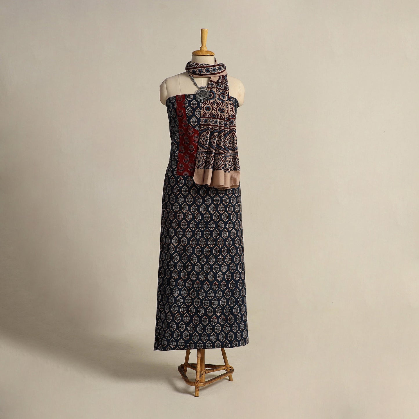 Buy 2pc Block Print Ajrakh Dress Material