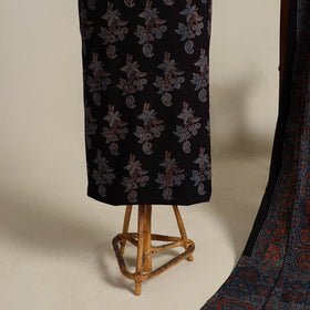  Black 2pc Block Print Natural Dyed Ajrakh Dress Material