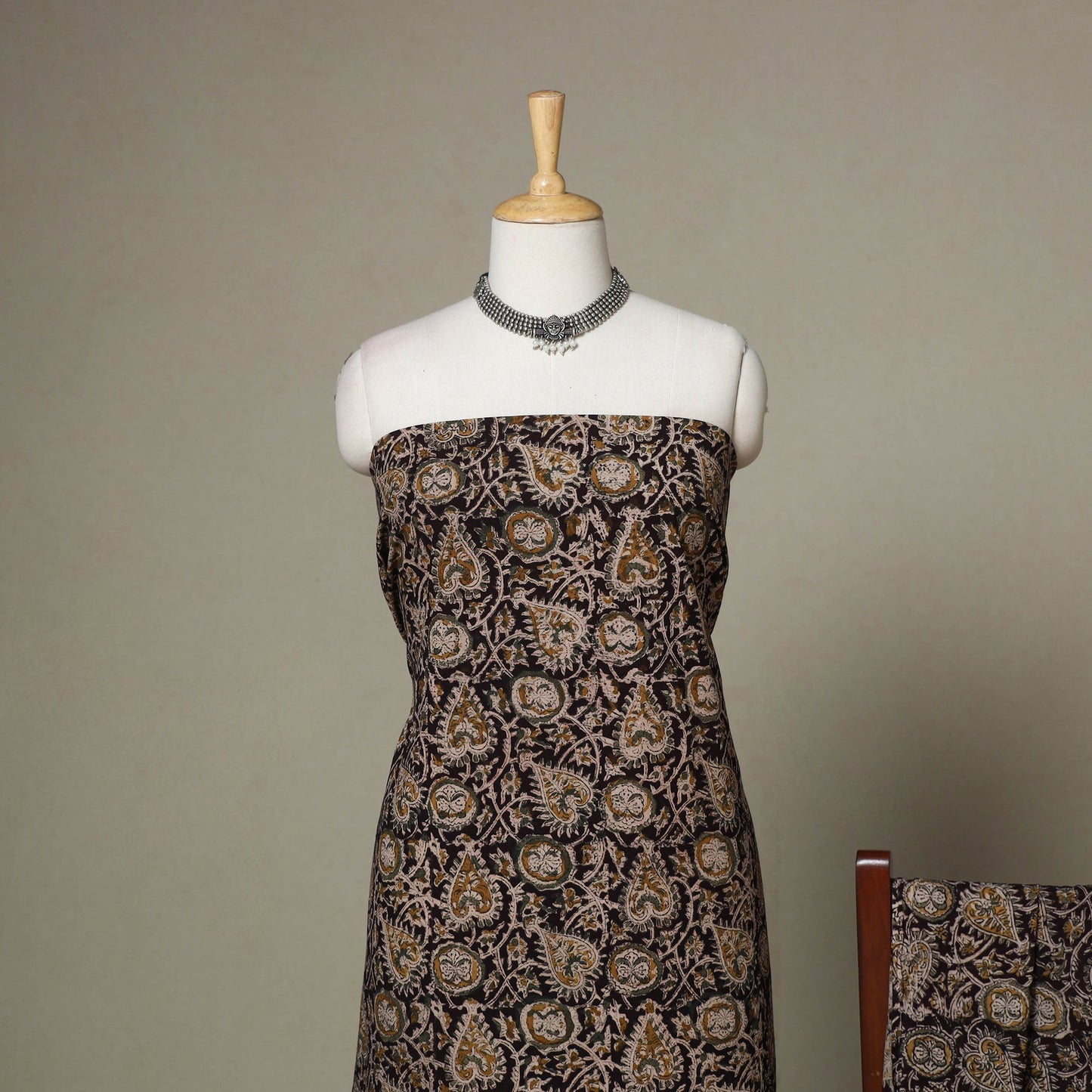 Black - 2pc pedana cotton unstitched kalamkari dress